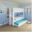 Bunk Bed with built in Bookshelf & optional trundle or drawers Bunk Bed with built in Bookshelf & optional trundle or drawers